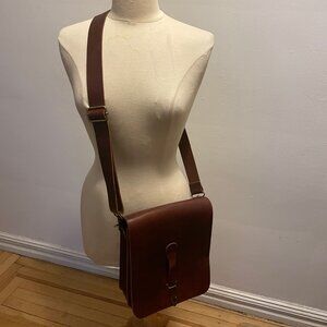 Vintage Robert Graham Leather Goods brown cowhide messenger bag